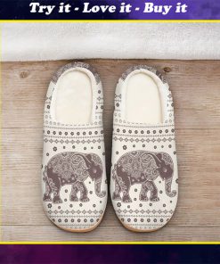 vintage elephant mandala all over printed slippers