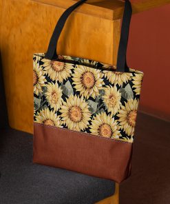 vintage love sunflowers all over printed tote bag 3