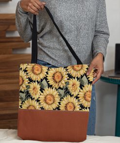vintage love sunflowers all over printed tote bag 4