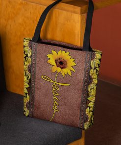 vintage sunflower Jesus all over printed tote bag 3