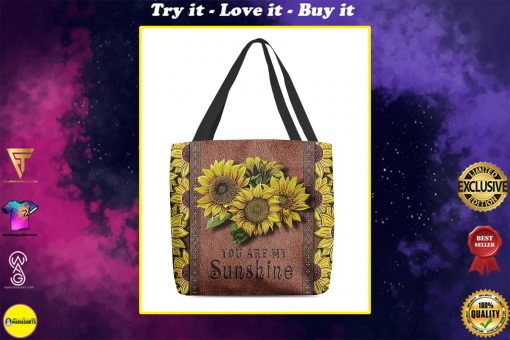 vintage sunflower you are my sunshine tote bag