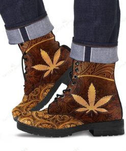 vintage weed leaf all over printed winter boots 2
