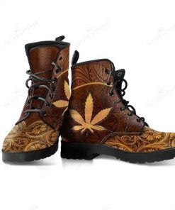 vintage weed leaf all over printed winter boots 3