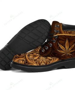 vintage wooden weed all over printed winter boots 4