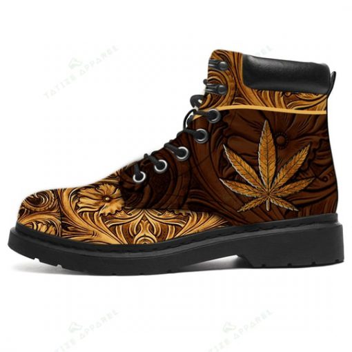 vintage wooden weed all over printed winter boots 5