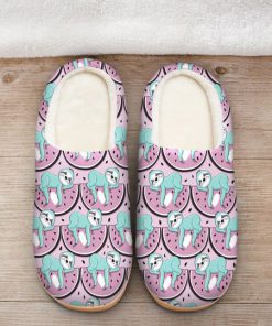 watermelon and sloth all over printed slippers 2