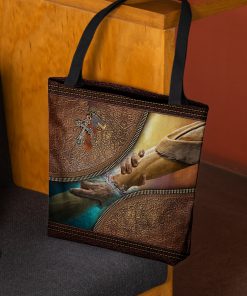 way maker miracle worker leather pattern all over print tote bag 3