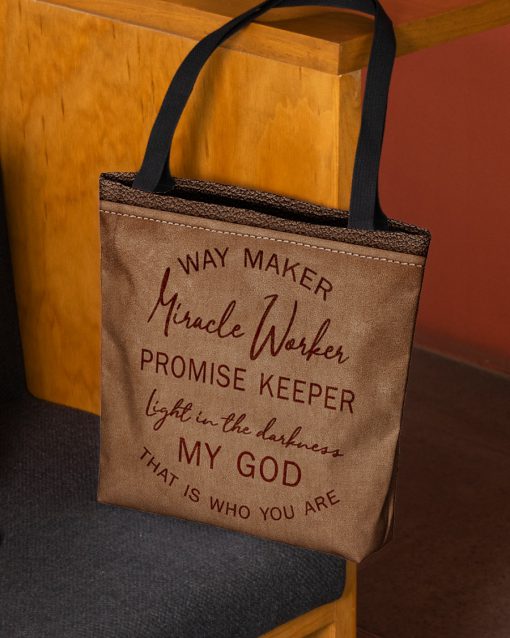 way maker miracle worker promise keeper light in the darkness my God tote bag 3