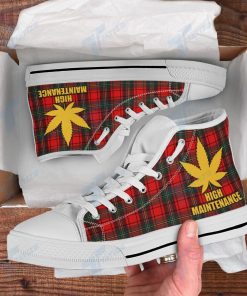 weed leaf high maintenance all over printed high top canvas shoes 4