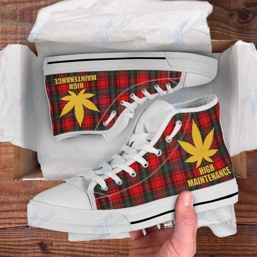 weed leaf high maintenance all over printed high top canvas shoes 4
