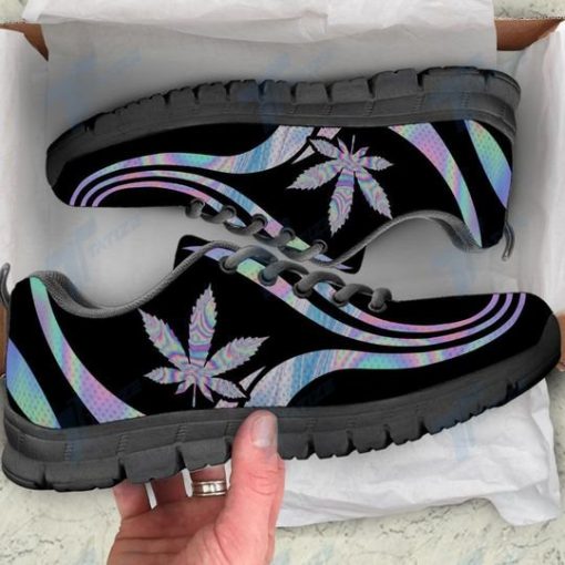 weed mandala hologram all over printed sneakers 2