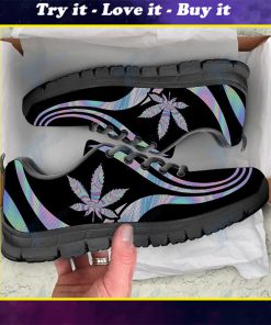 weed mandala hologram all over printed sneakers