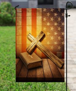 Christian cross america flag all over print flag 4