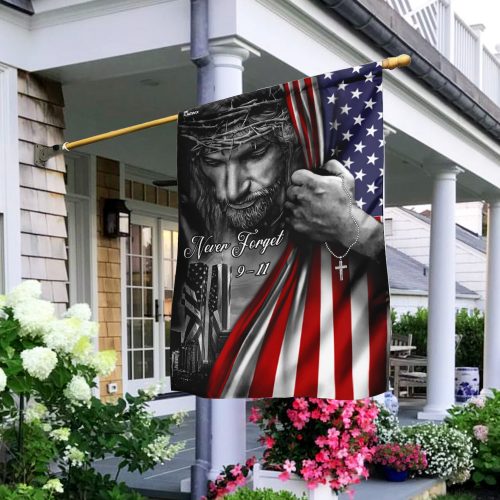 Jesus Christian never forget 9 11 full printing flag 2