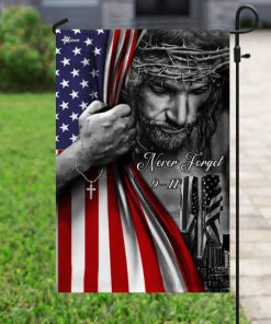 Jesus Christian never forget 9 11 full printing flag 5