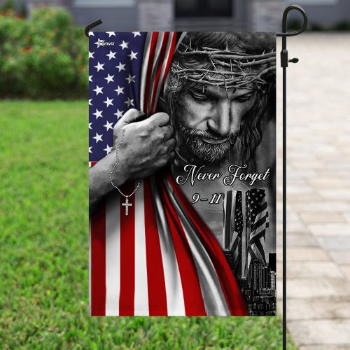 Jesus Christian never forget 9 11 full printing flag 5