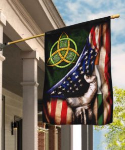 american flag celtic trinity saint patricks day all over printed flag 2