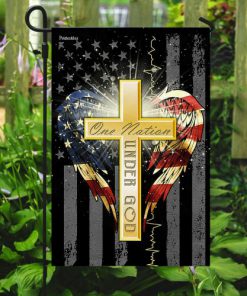 american flag cross one nation under God all over print flag 5