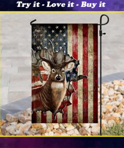 american flag deer hunting all over print flag