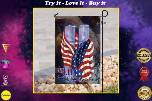 american flag september 11th we will never forget all over print flag