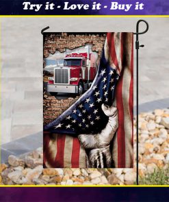 american flag truck driver all over print flag