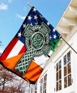 celtic cross irish saint patricks day all over print flag 3