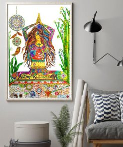 girl yoga watercolor wall decor visual art poster 4