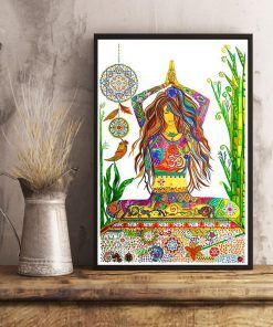 girl yoga watercolor wall decor visual art poster 5