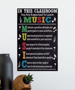 in this classroom you are expected to learn music poster 4