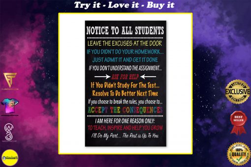 notice to all students ill do my past the rest is up to you poster