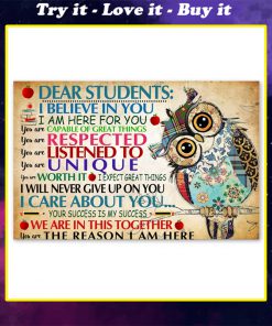 owl poster dear students i believe in you i am here for you poster