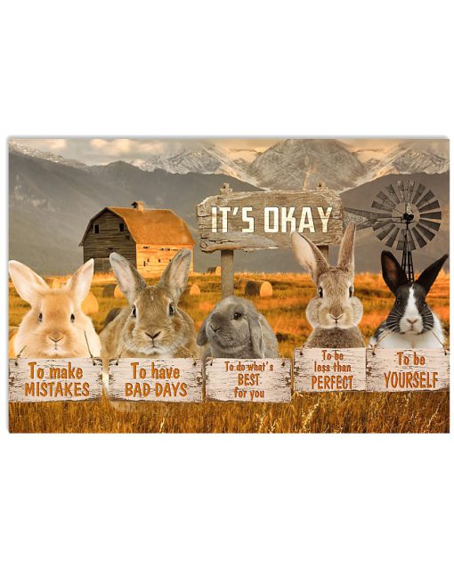 rabbit its okay to make mistakes to have bad days to be yourself poster 2