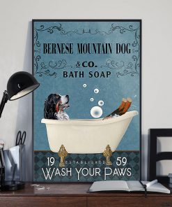 vintage bernese mountain dog bath soap wash your paws poster 3