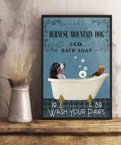 vintage bernese mountain dog bath soap wash your paws poster 5