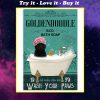 vintage black golden doodle bath soap wash your paws poster