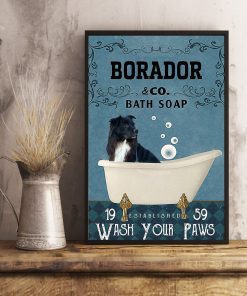vintage borador dog bath soap wash your paws poster 5