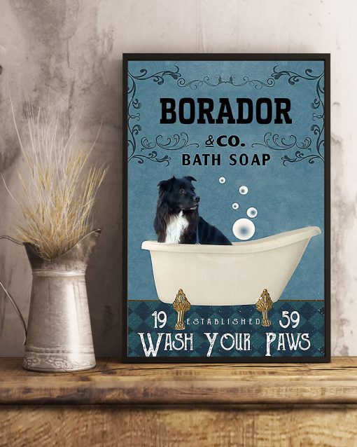 vintage borador dog bath soap wash your paws poster 5