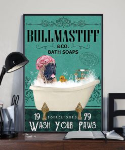 vintage bull mastiff bath soap wash your paws poster 5