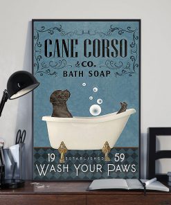 vintage cane corso bath soap wash your paws poster 3