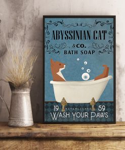 vintage cat abyssinian bath soap wash your paws poster 5