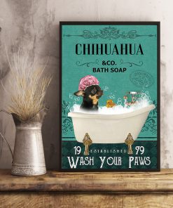 vintage chihuahua dog bath soap wash your paws poster 5