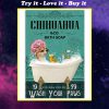 vintage chihuahua tequila bath soap wash your paws poster