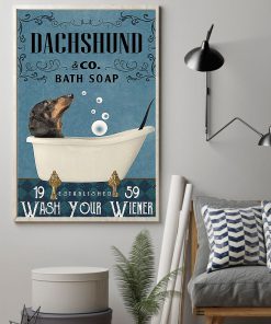 vintage dachshund dog bath soap wash your paws poster 2