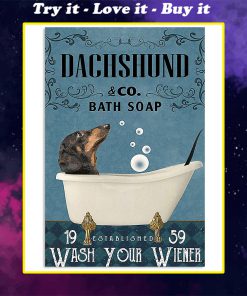 vintage dachshund dog bath soap wash your paws poster