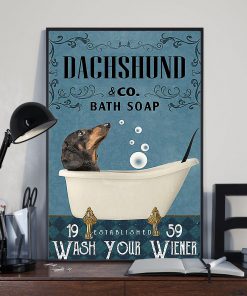 vintage dachshund dog bath soap wash your paws poster 3