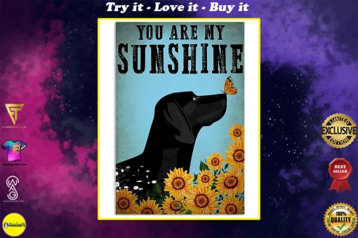 vintage dog german shorthaired pointer you are my sunshine poster