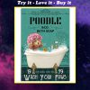 vintage dog poodle bath soap wash your paws poster