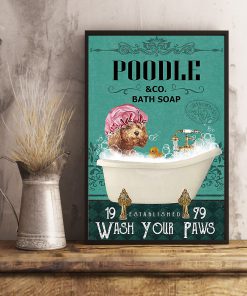 vintage dog poodle bath soap wash your paws poster 5