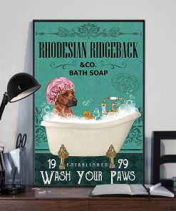 vintage dog rhodesian ridgeback bath soap wash your paws poster 3