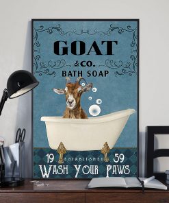 vintage goat bath soap wash your paws poster 4